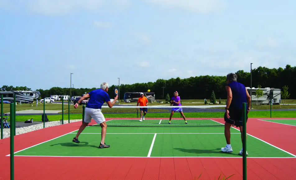 Pickleball Courts at The Bluffs on Manistee Lake Camping Michigan